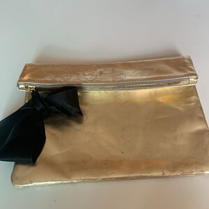 Clare V gold fold over clutch